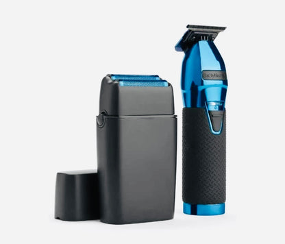 BaBylissPRO LimitedFX Black & Blue Trimmer & Foil Shaver Set | FXDUOFS2TBL