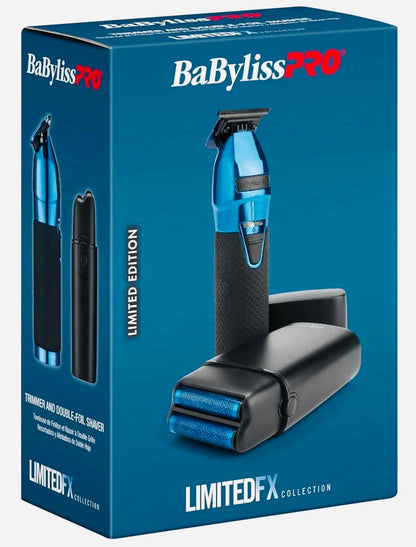BaBylissPRO LimitedFX Black & Blue Trimmer & Foil Shaver Set | FXDUOFS2TBL