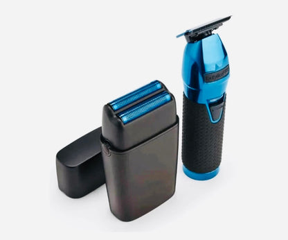 BaBylissPRO LimitedFX Black & Blue Trimmer & Foil Shaver Set | FXDUOFS2TBL