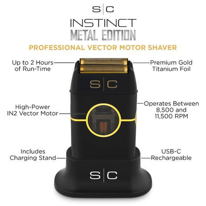 StyleCraft Instinct Metal Professional Double Foil Shaver with IN2 Vector Motor