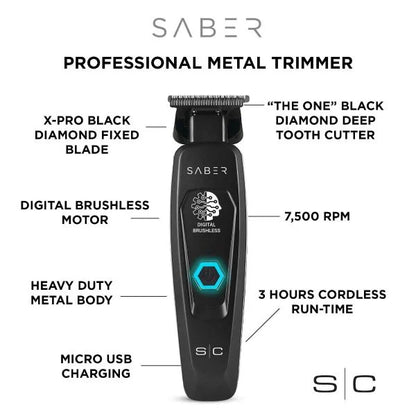 StyleCraft Saber Professional Hair Trimmer with Digital Brushless Motor